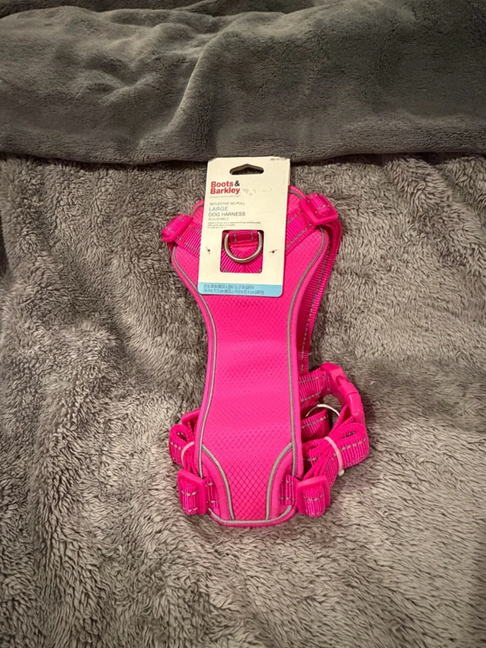 NWT Boots & Barley Bright Pink Reflective Dog Harness - Large